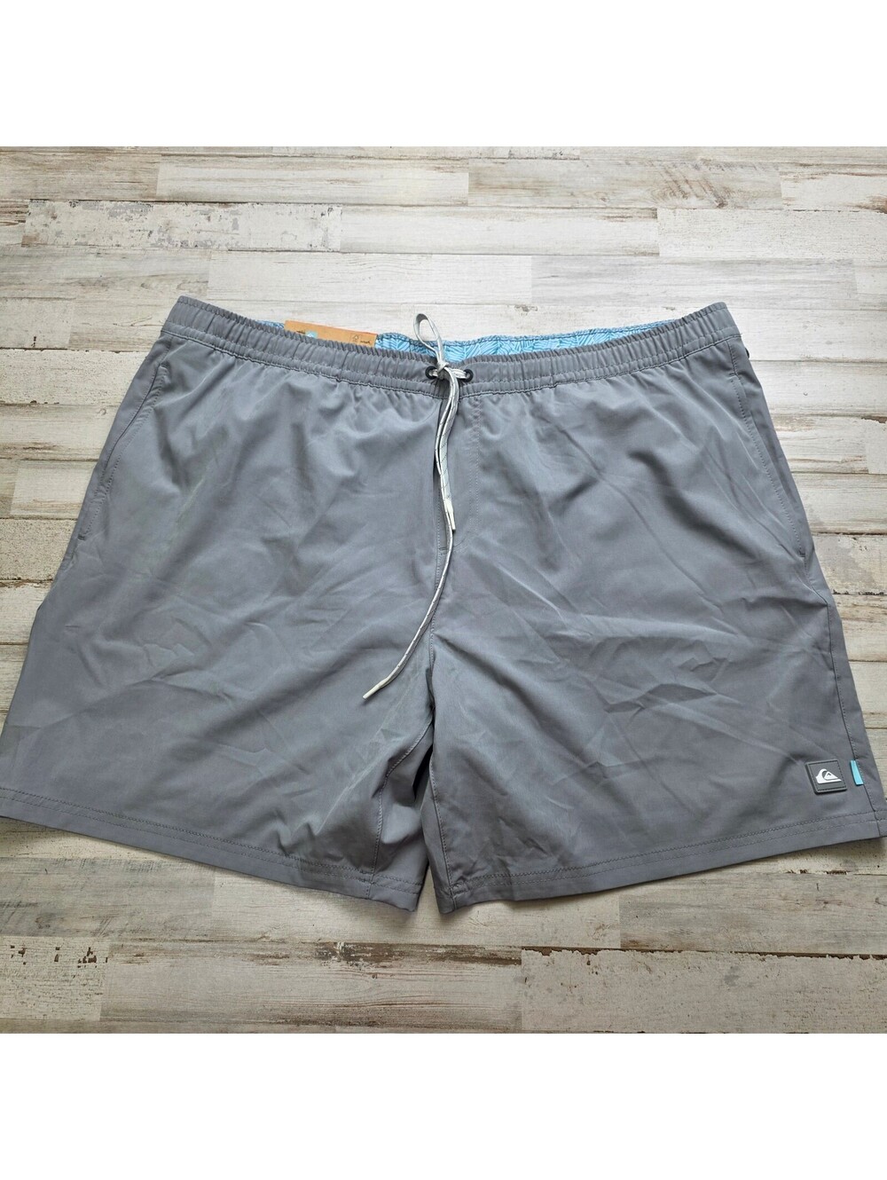NEW Quiksilver Waterman Swim Volley Shorts XXL Gray Stretch Quick Dry Beach Pool